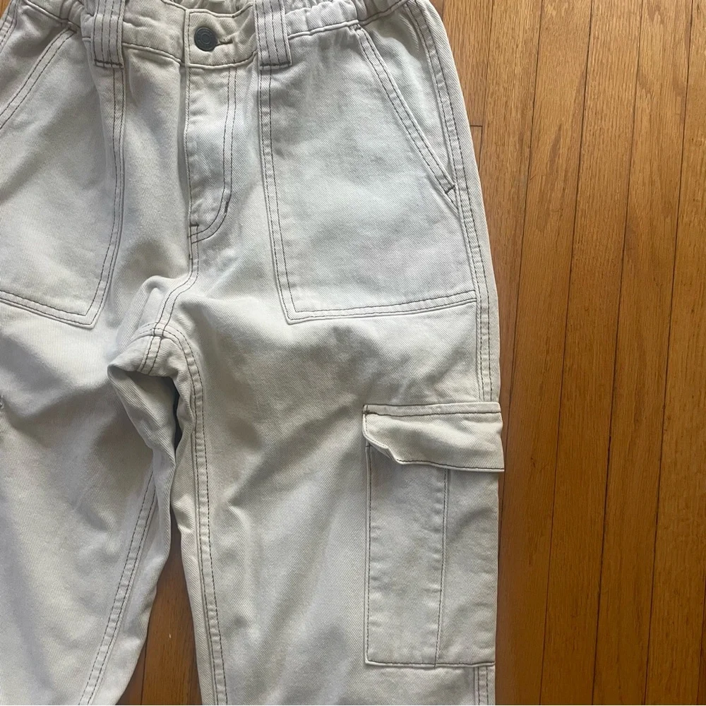 Pacsun Baggy Cargo Jeans Off-white - Size Small - Picture 6 of 8